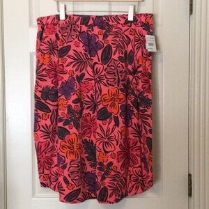 Vintage Fresh Produce long Avery Sketched Floral XXL skirt coral Vibrant Poppy